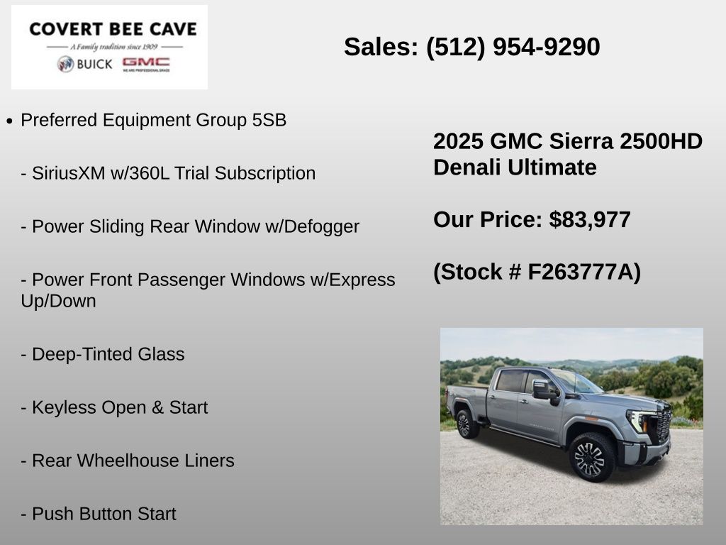 Used Car 2025 Gmc Sierra 2500hd  Denali Ultimate For Sale Under $90,000 In Austin, Texas