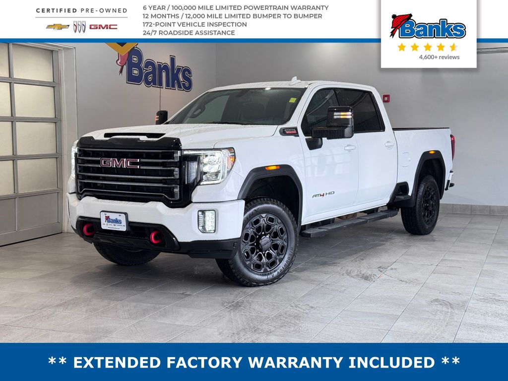 Summit White 2022 GMC Sierra 3500HD AT4 Crew Cab 4WD Pickup Truck Four-Wheel Drive Automatic
