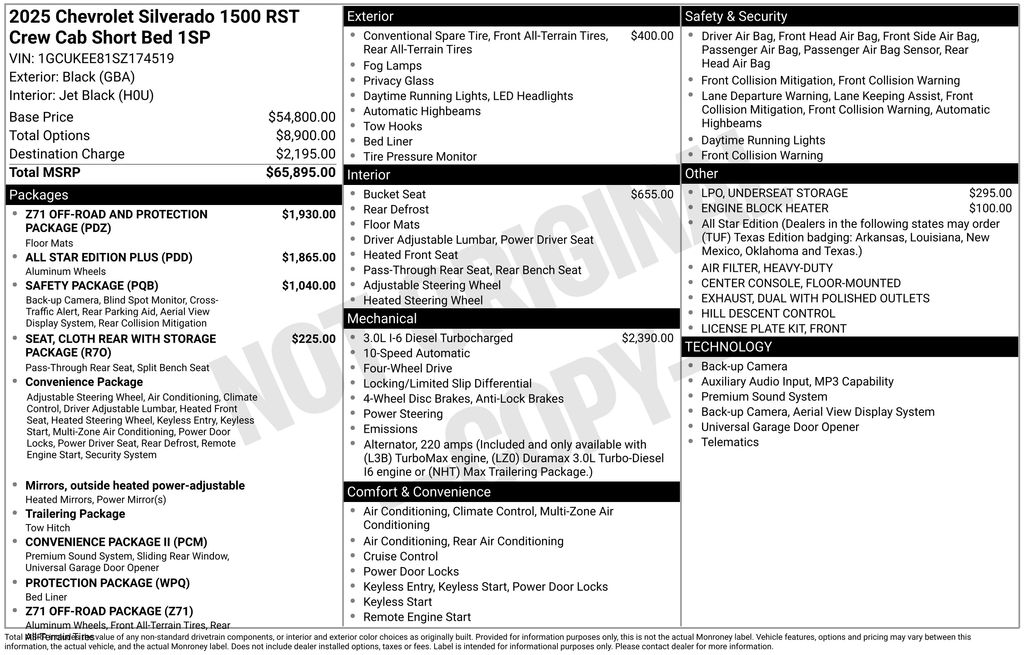 Used Car 2025 Chevrolet Silverado 1500  Rst For Sale Under $60,000 In Austin, Texas