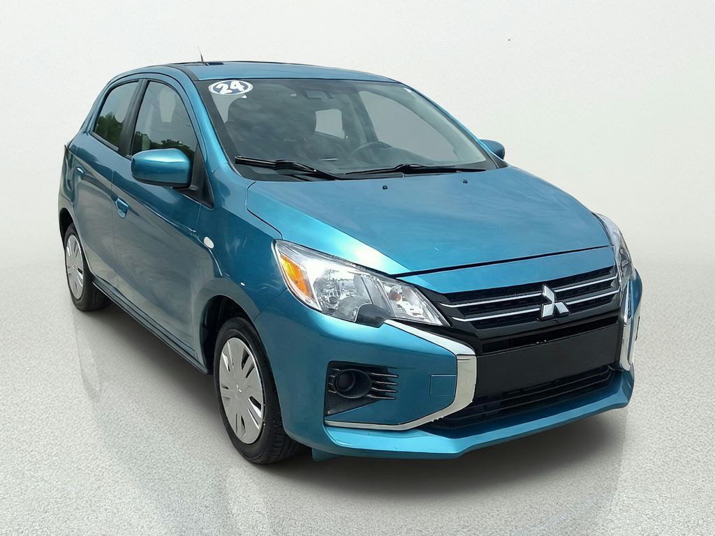 Blue 2024 Mitsubishi Mirage Hatchback Front-Wheel Drive Continuously Variable Transmission
