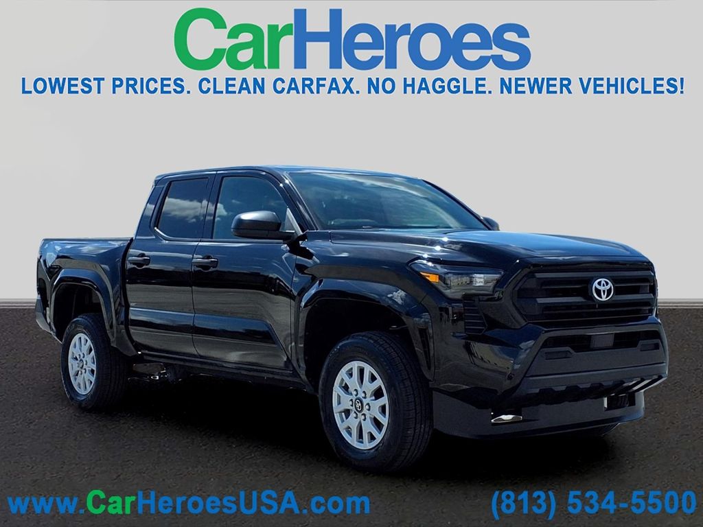 Black 2024 Toyota Tacoma Pickup Truck Four-Wheel Drive 6-Speed Manual