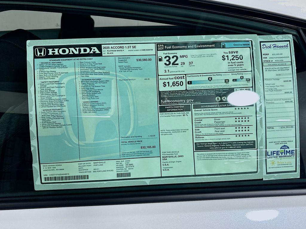 2025 Honda Accord SE