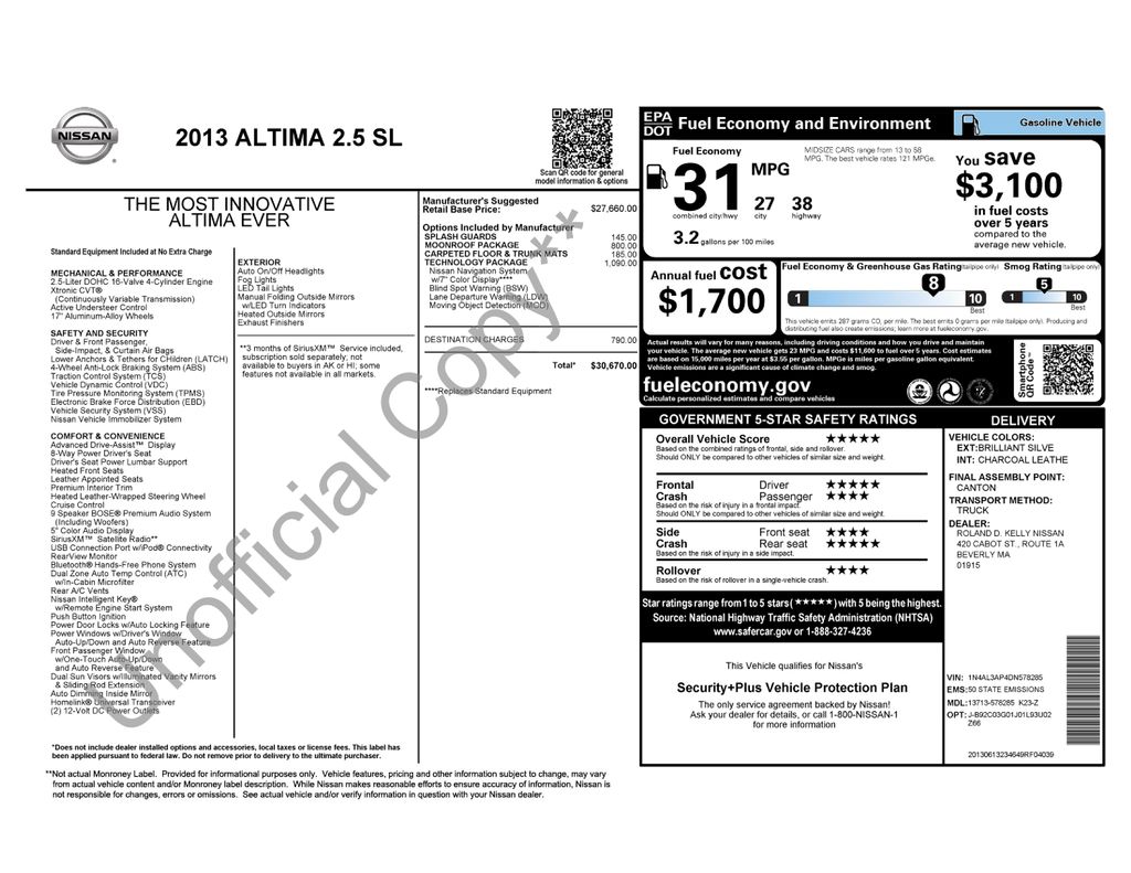 2013 Nissan Altima 2.5 SL CVT's photo