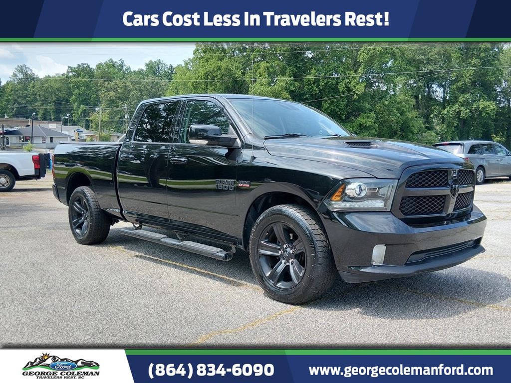 Brilliant Black Crystal Pearlcoat 2017 RAM 1500 Pickup Truck Four-Wheel Drive 8-Speed Automatic
