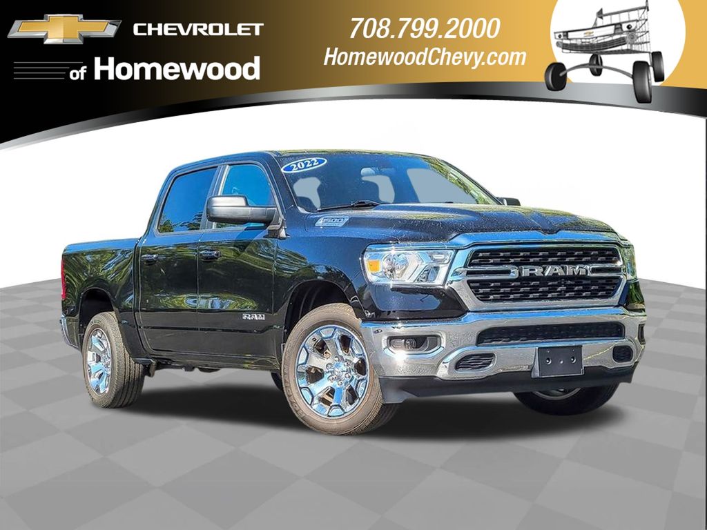 Diamond Black Crystal Pearlcoat 2022 RAM 1500 Pickup Truck Four-Wheel Drive 8-Speed Automatic