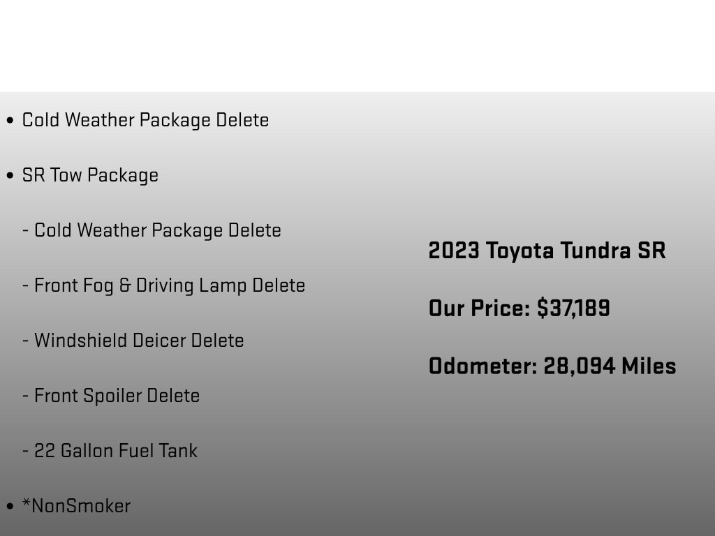 2023 Toyota Tundra SR White at Luther Ford