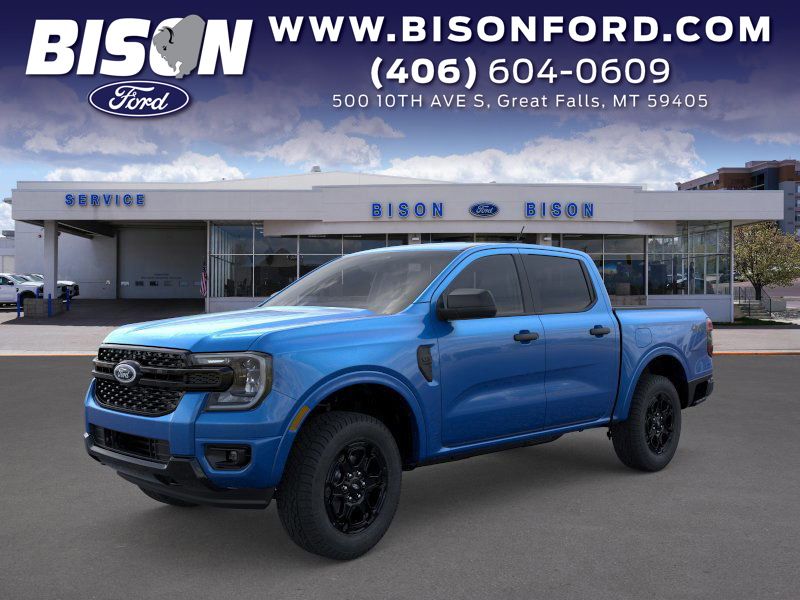 Velocity Blue Metallic 2025 Ford Ranger XLT SuperCrew 4WD Pickup Truck Four-Wheel Drive Automatic