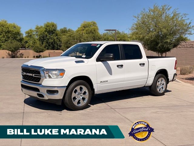 Bright White Clearcoat 2024 RAM 1500 Big Horn Crew Cab 4WD Pickup Truck Four-Wheel Drive 8-Speed Automatic