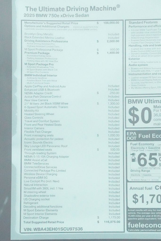 2025 BMW 7 Series 750e xDrive 9
