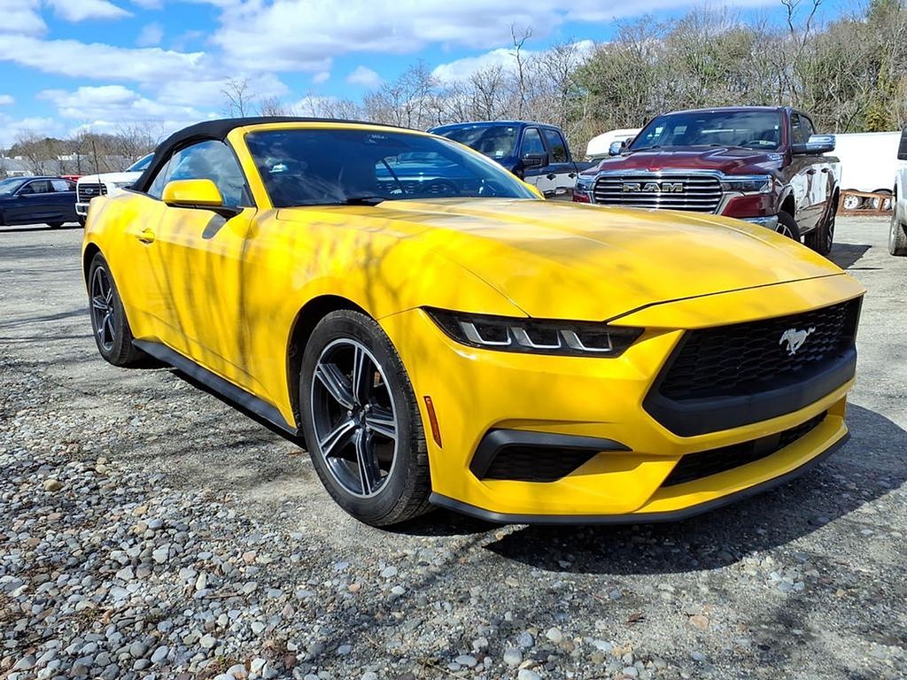 Yellow 2024 Ford Mustang EcoBoost Premium Convertible RWD Convertible Rear-Wheel Drive Automatic