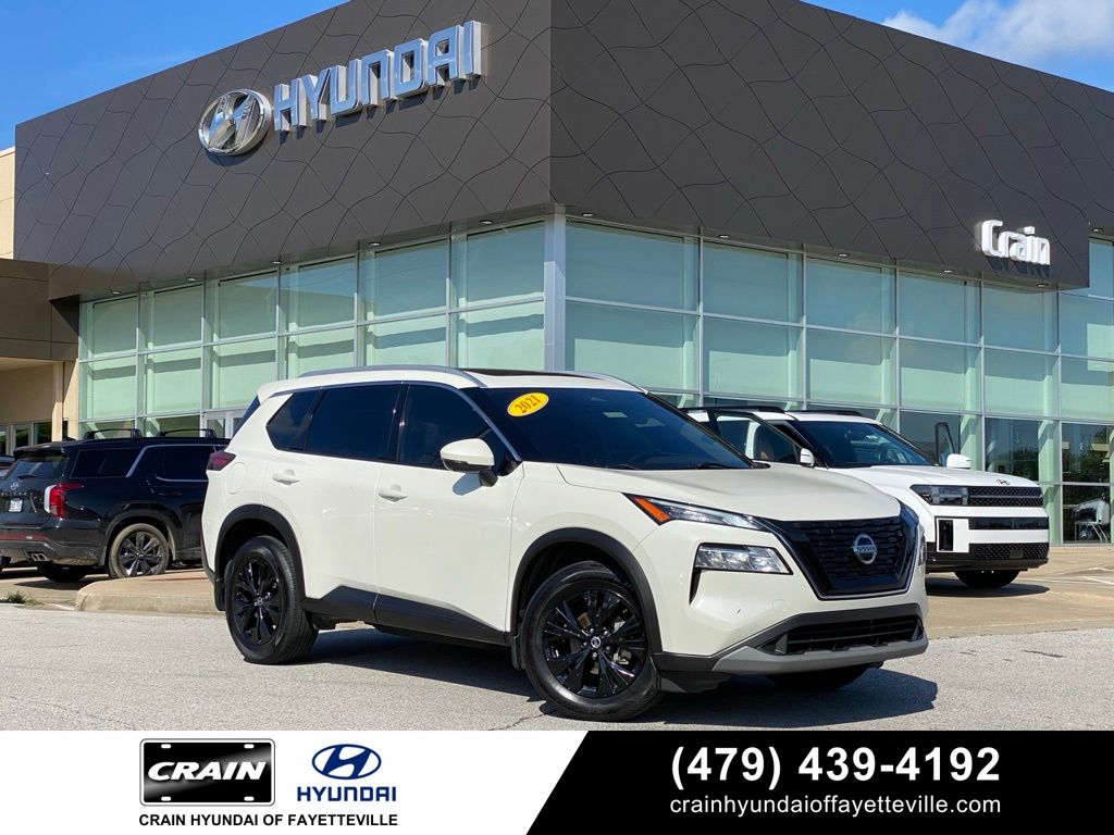 Pearl White 2021 Nissan Rogue SUV / Crossover Front-Wheel Drive Continuously Variable Transmission