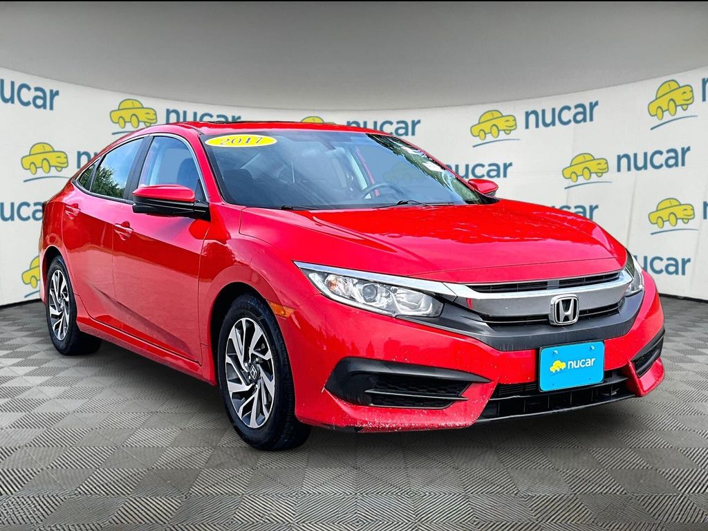 Red 2017 Honda Civic Sedan Front-Wheel Drive Continuously Variable Transmission