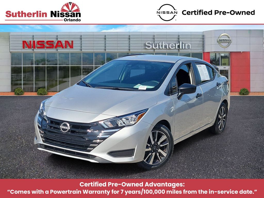 Brilliant Silver Metallic 2024 Nissan Versa Sedan Front-Wheel Drive Continuously Variable Transmission