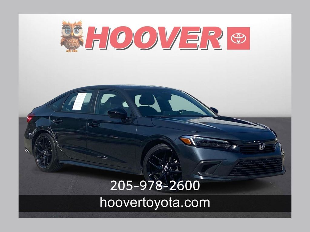 Meteorite Gray Metallic 2022 Honda Civic Sedan Front-Wheel Drive Continuously Variable Transmission