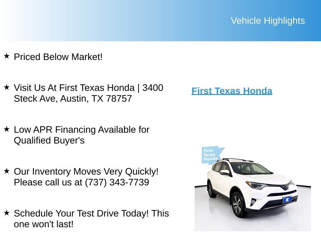 Used Car 2017 Toyota Rav4  Xle For Sale Under $25,000 In Austin, Texas