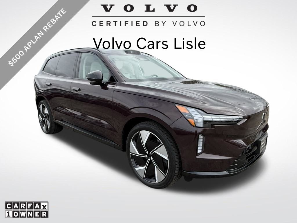 Mulberry Metallic 2025 Volvo EX90 Twin Performance Ultra 7-Passenger eAWD SUV / Crossover All-Wheel Drive 1-Speed Automatic