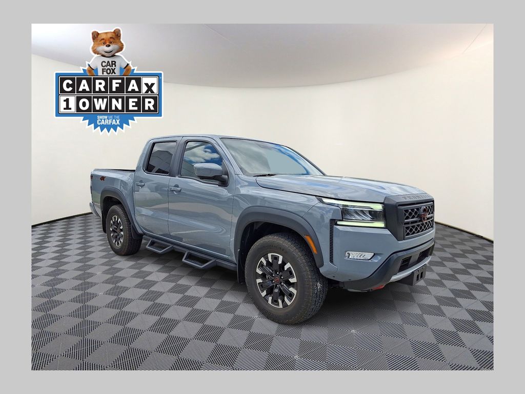 Boulder Gray 2023 Nissan Frontier PRO-4X Crew Cab 4WD Pickup Truck Four-Wheel Drive 9-Speed Automatic