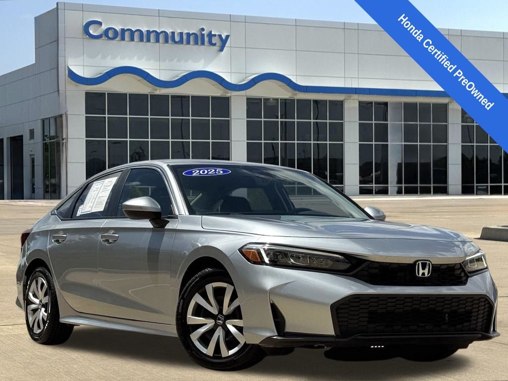 2025 Honda Civic LX Silver at Classic Honda Galveston