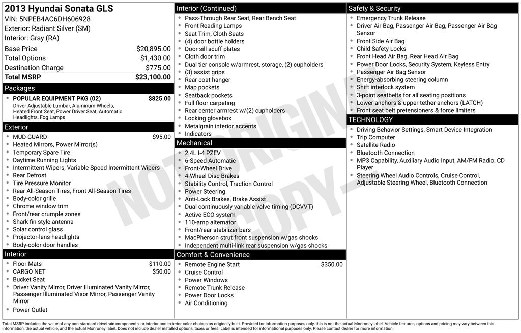 2013 Hyundai Sonata GLS