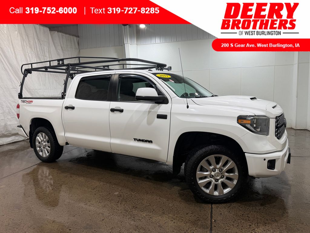 Super White 2019 Toyota Tundra SR5 CrewMax 5.7L 4WD Pickup Truck Four-Wheel Drive 6-Speed Automatic