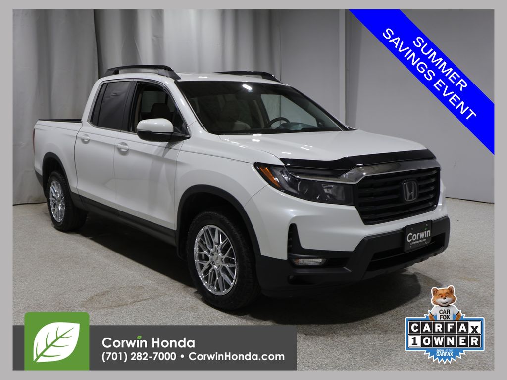 Platinum White Pearl 2023 Honda Ridgeline Pickup Truck All-Wheel Drive 9-Speed Automatic