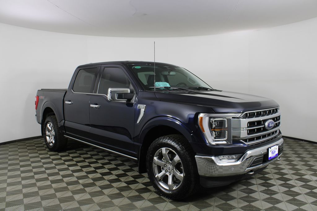 Antimatter Blue Metallic 2023 Ford F-150 Lariat SuperCrew 4WD Pickup Truck Four-Wheel Drive Automatic