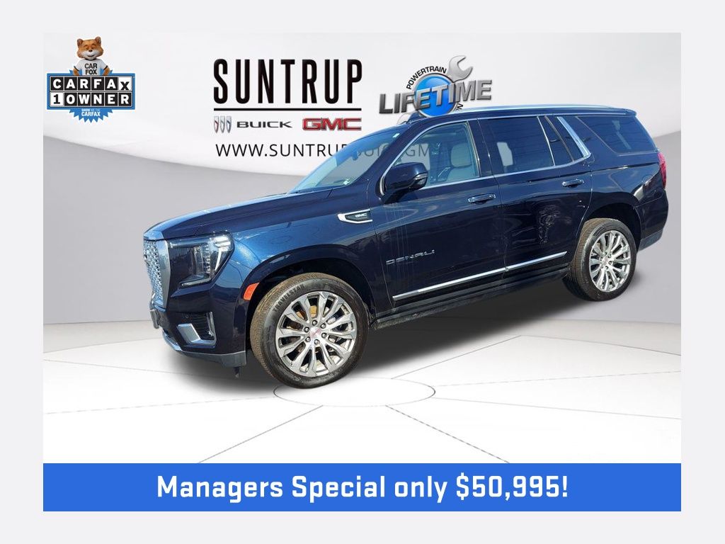 Midnight Blue Metallic 2023 GMC Yukon Denali 4WD SUV / Crossover Four-Wheel Drive
