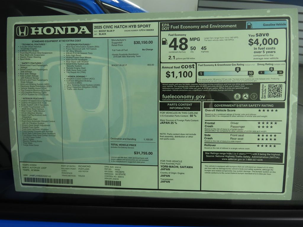 2025 Honda Civic Sport 9