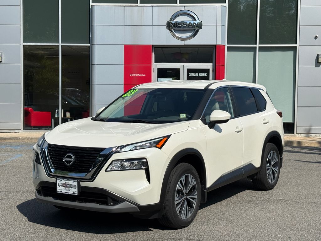 Pearl White Tricoat 2023 Nissan Rogue SUV / Crossover All-Wheel Drive Continuously Variable Transmission