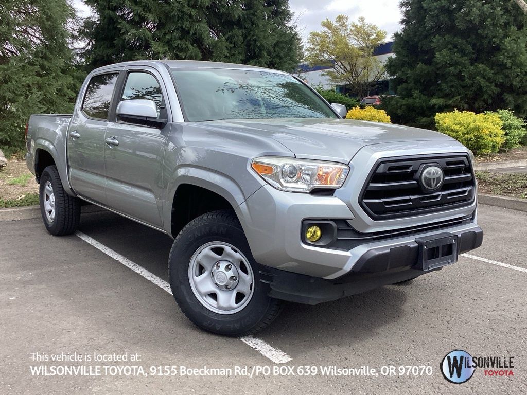 Silver Sky Metallic 2019 Toyota Tacoma SR V6 Double Cab 4WD Pickup Truck Four-Wheel Drive 6-Speed Automatic