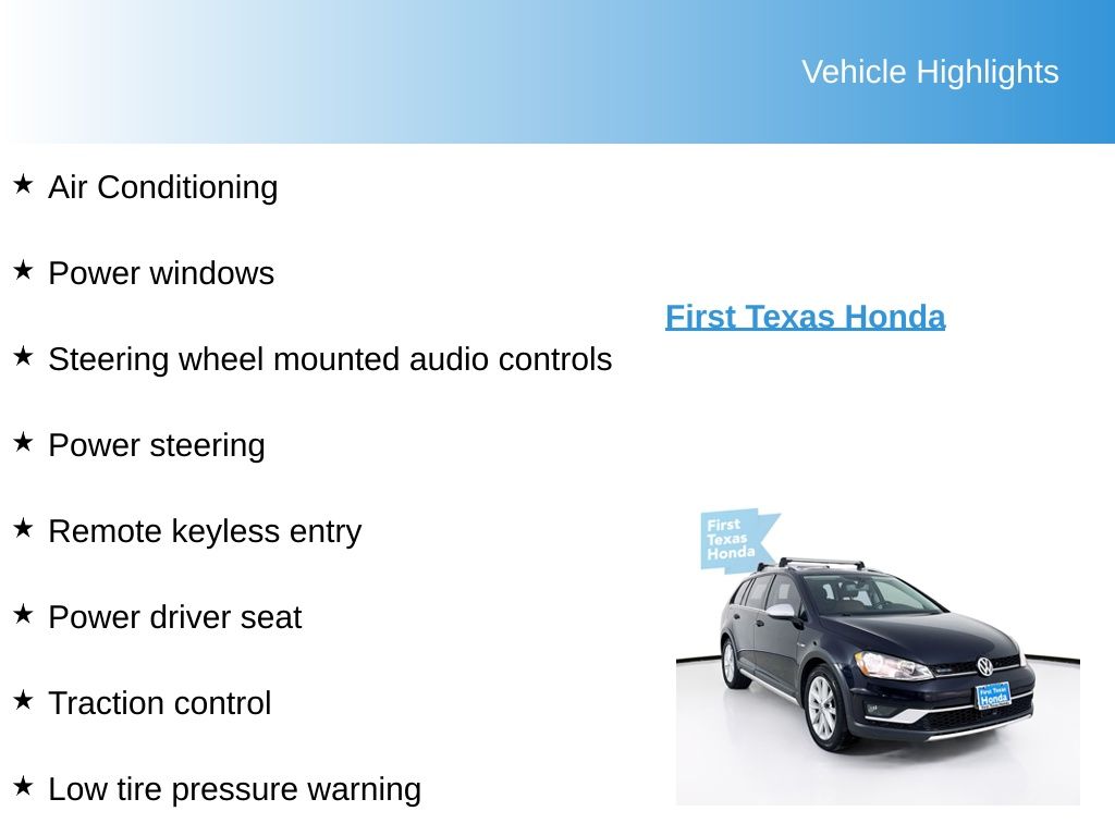 Used Car 2017 Volkswagen Golf Alltrack  Tsi Sel For Sale Under $15,000 In Austin, Texas