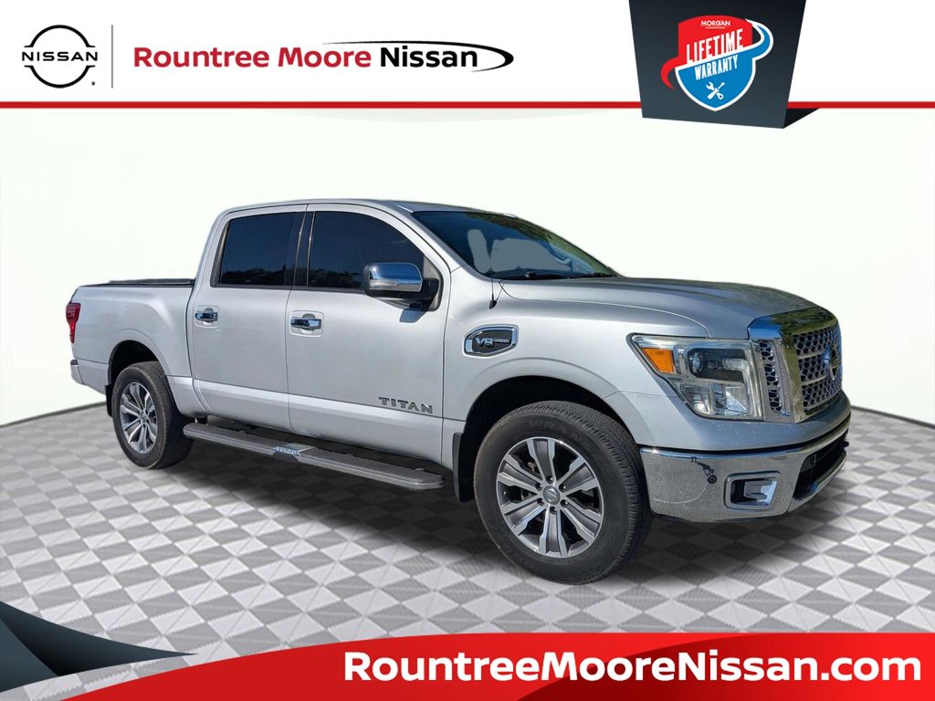 Brilliant Silver Metallic 2017 Nissan Titan SL Crew Cab 4WD Pickup Truck Four-Wheel Drive 7-Speed Automatic