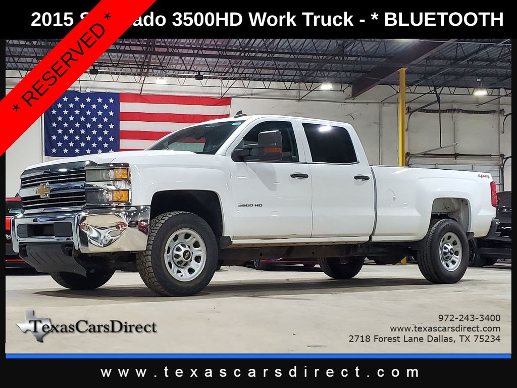 Summit White 2015 Chevrolet Silverado 3500HD Pickup Truck Four-Wheel Drive 6-Speed Automatic Overdrive