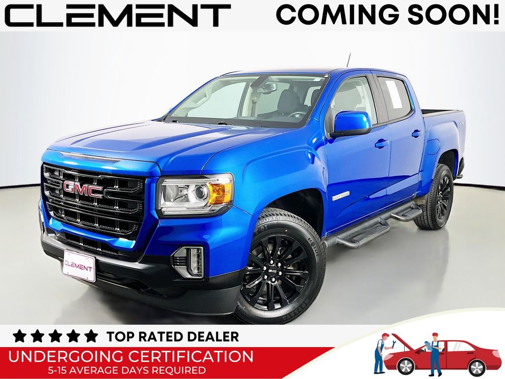Dynamic Blue Metallic 2022 GMC Canyon Elevation Crew Cab 4WD Pickup Truck Four-Wheel Drive 8-Speed Automatic