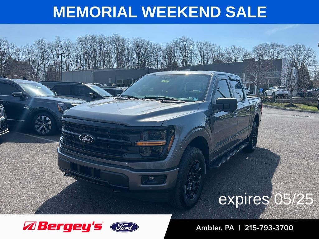 Gray Metallic 2024 Ford F-150 XLT SuperCrew 4WD Pickup Truck Four-Wheel Drive Automatic
