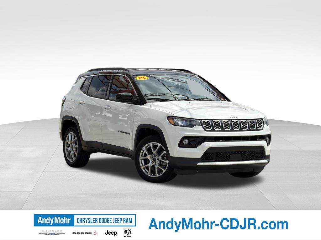 Bright White Clearcoat 2025 Jeep Compass SUV / Crossover Four-Wheel Drive 8-Speed Automatic