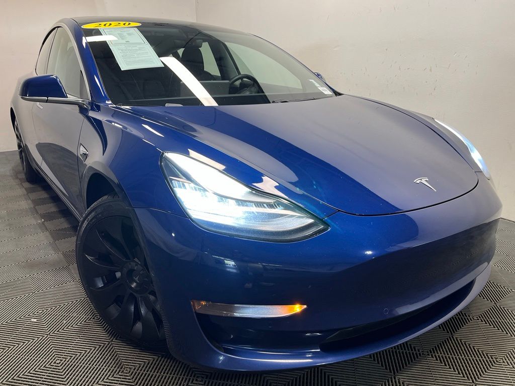 Deep Blue Metallic 2020 Tesla Model 3 Long Range AWD Sedan All-Wheel Drive 1-Speed Automatic