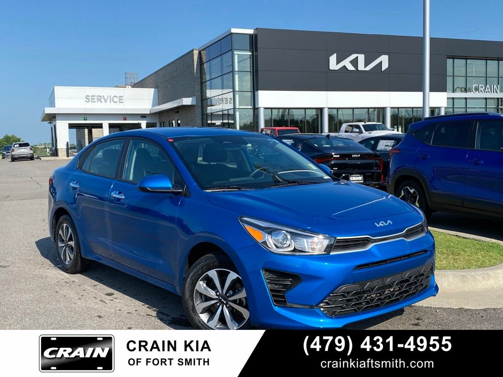Blue 2023 Kia Rio Sedan Front-Wheel Drive Continuously Variable Transmission