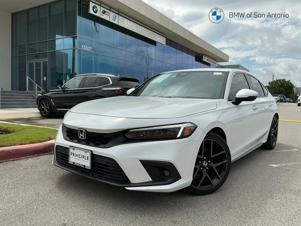 Platinum White Pearl 2022 Honda Civic Hatchback Hatchback Front-Wheel Drive Continuously Variable Transmission