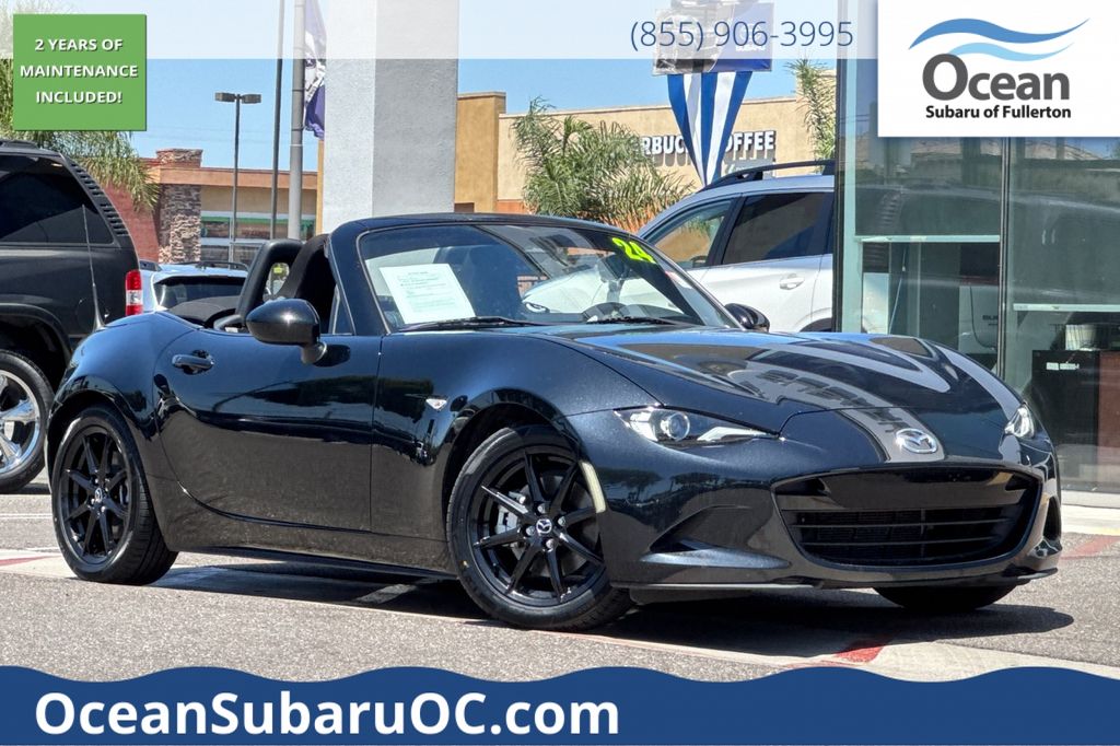 Jet Black 2024 Mazda MX-5 Miata Convertible Rear-Wheel Drive 6-Speed Manual