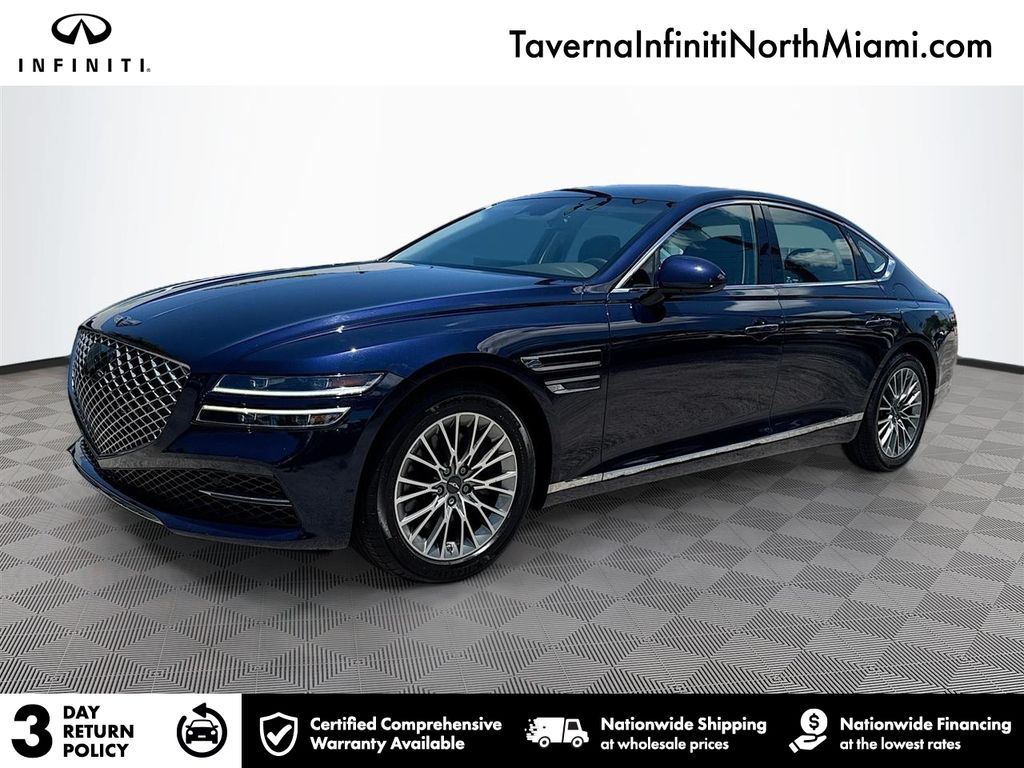 Capri Blue 2024 Genesis G80 Sedan All-Wheel Drive 8-Speed Automatic
