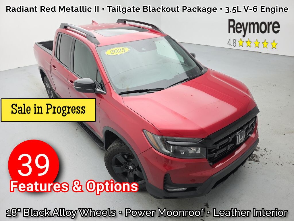 Red 2025 Honda Ridgeline Pickup Truck All-Wheel Drive 9-Speed Automatic