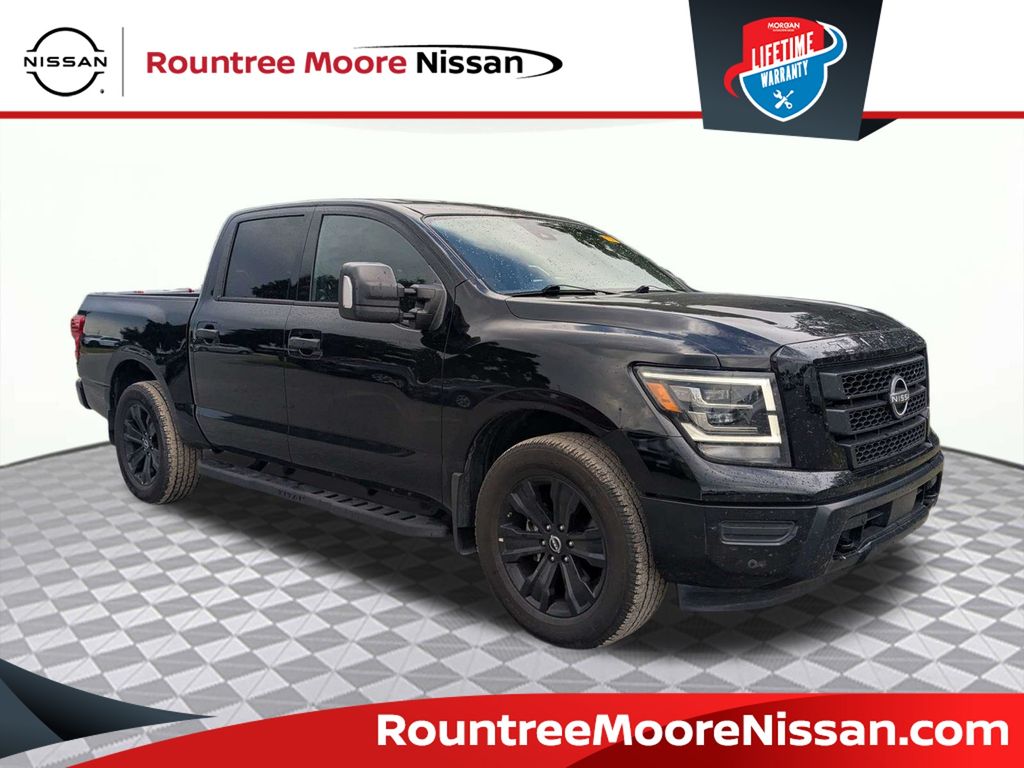 Super Black 2023 Nissan Titan Pickup Truck Four-Wheel Drive 9-Speed Automatic