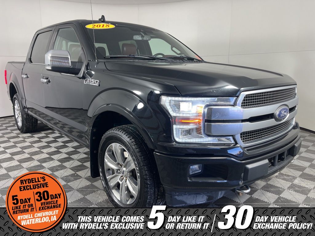 Shadow Black 2018 Ford F-150 Platinum SuperCrew 4WD Pickup Truck Four-Wheel Drive Automatic