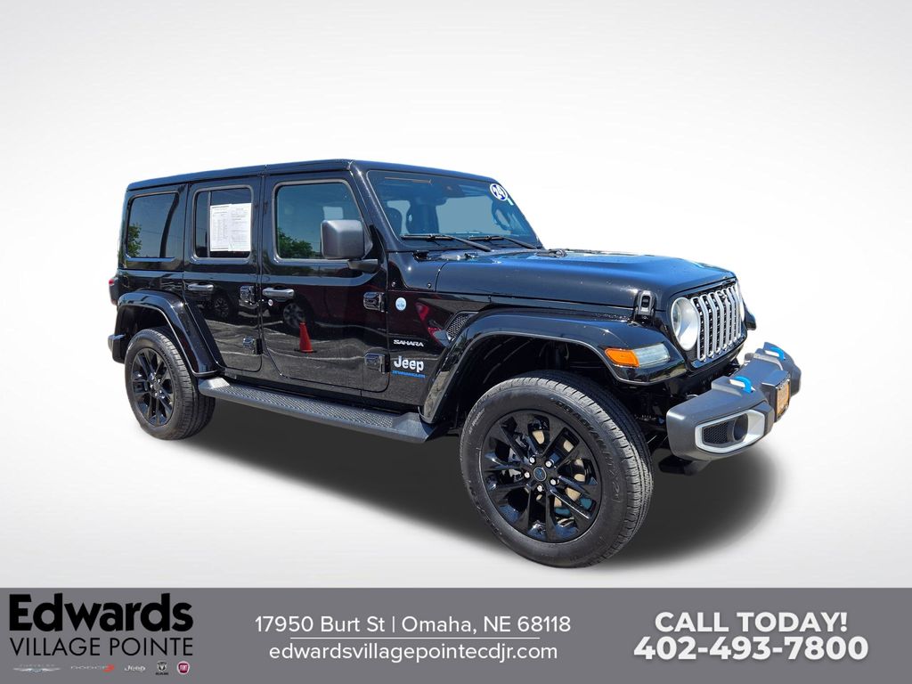 Black Clearcoat 2024 Jeep Wrangler 4xe Sahara 4WD SUV / Crossover Four-Wheel Drive 8-Speed Automatic