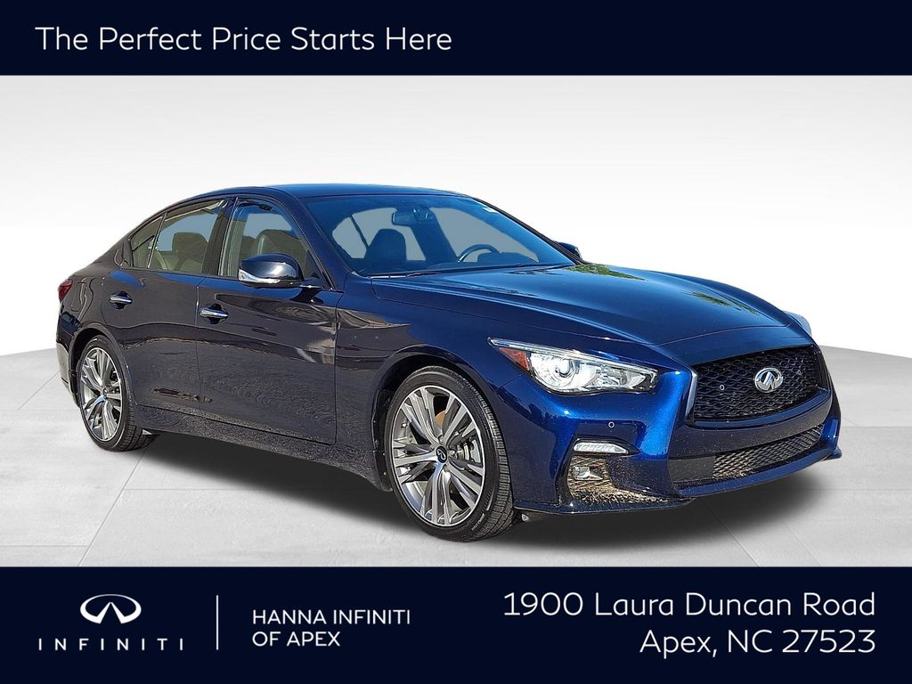 Grand Blue 2023 INFINITI Q50 Sedan Rear-Wheel Drive 7-Speed Automatic Overdrive