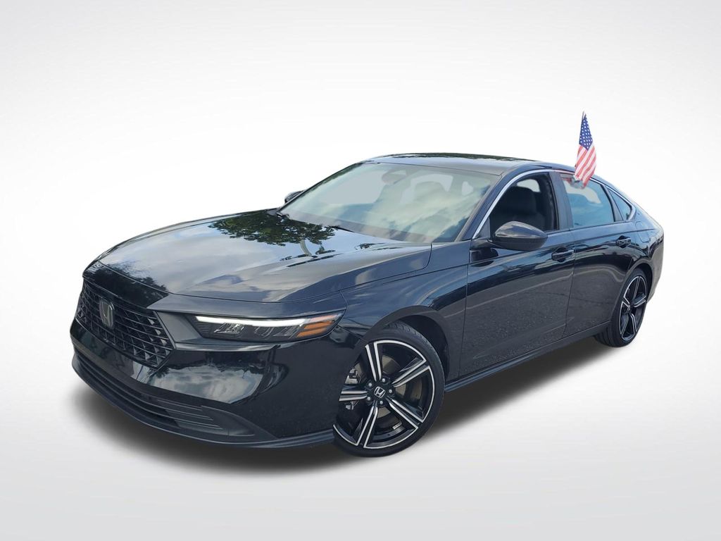 Crystal Black Pearl 2024 Honda Accord Hybrid Sedan Front-Wheel Drive Continuously Variable Transmission