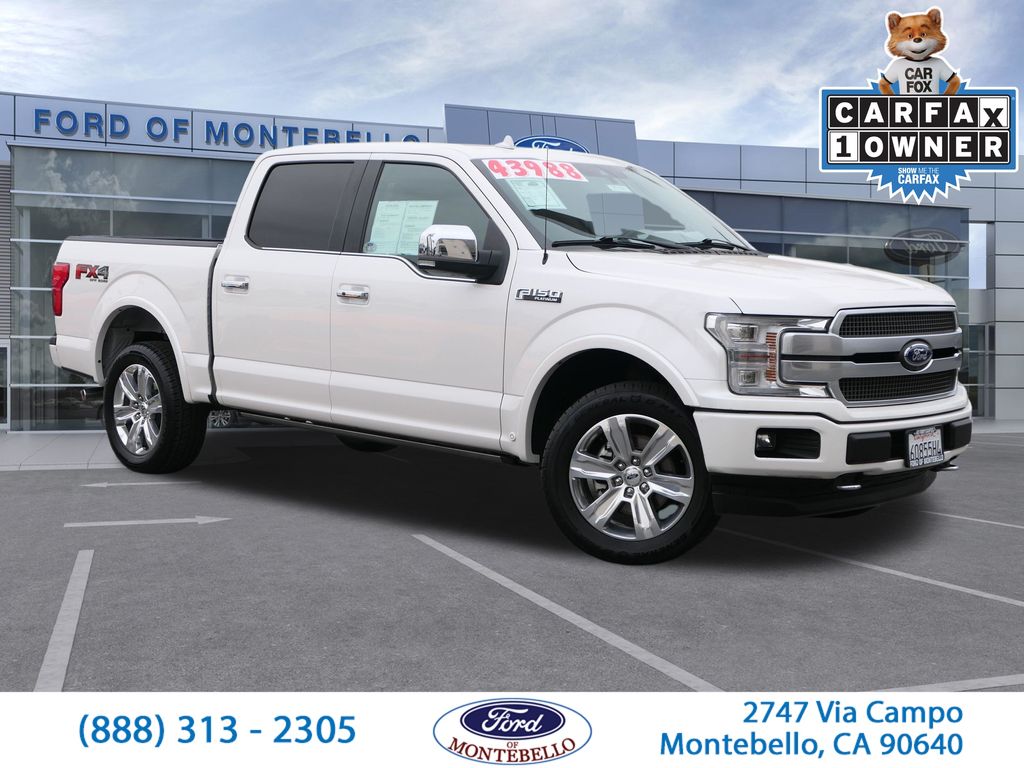 White Platinum Clearcoat Metallic 2018 Ford F-150 Platinum SuperCrew 4WD Pickup Truck Four-Wheel Drive Automatic