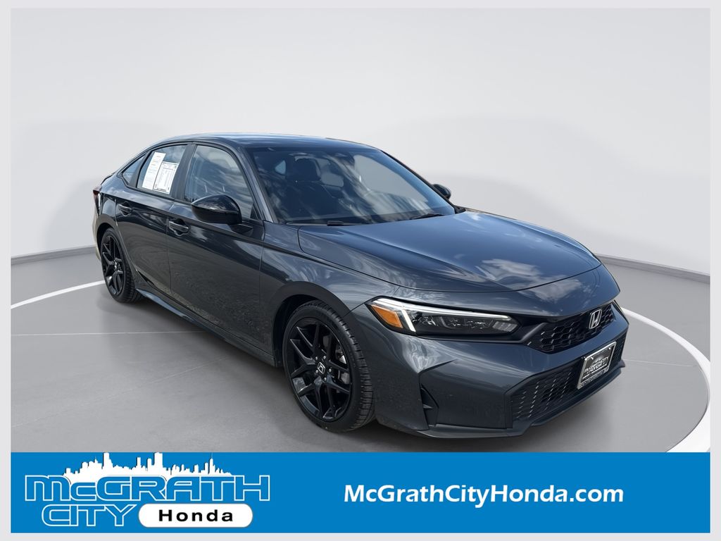 Crystal Black Pearl 2025 Honda Civic Sedan Front-Wheel Drive Continuously Variable Transmission