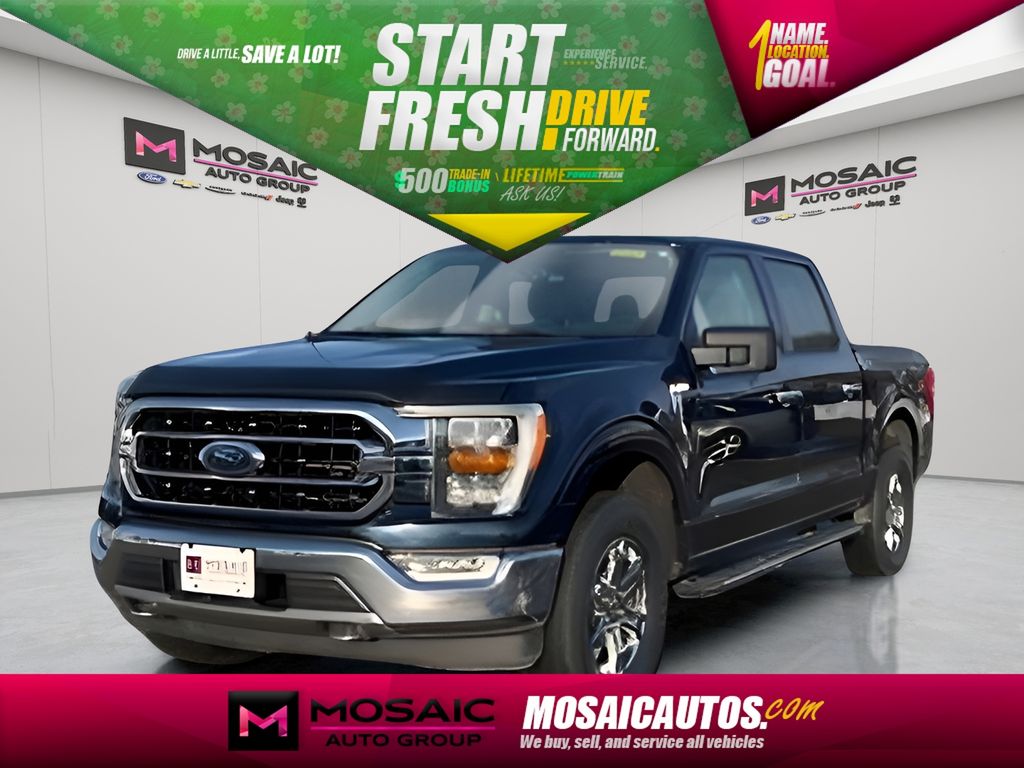 Antimatter Blue Metallic 2021 Ford F-150 XLT SuperCrew 4WD Pickup Truck Four-Wheel Drive Automatic